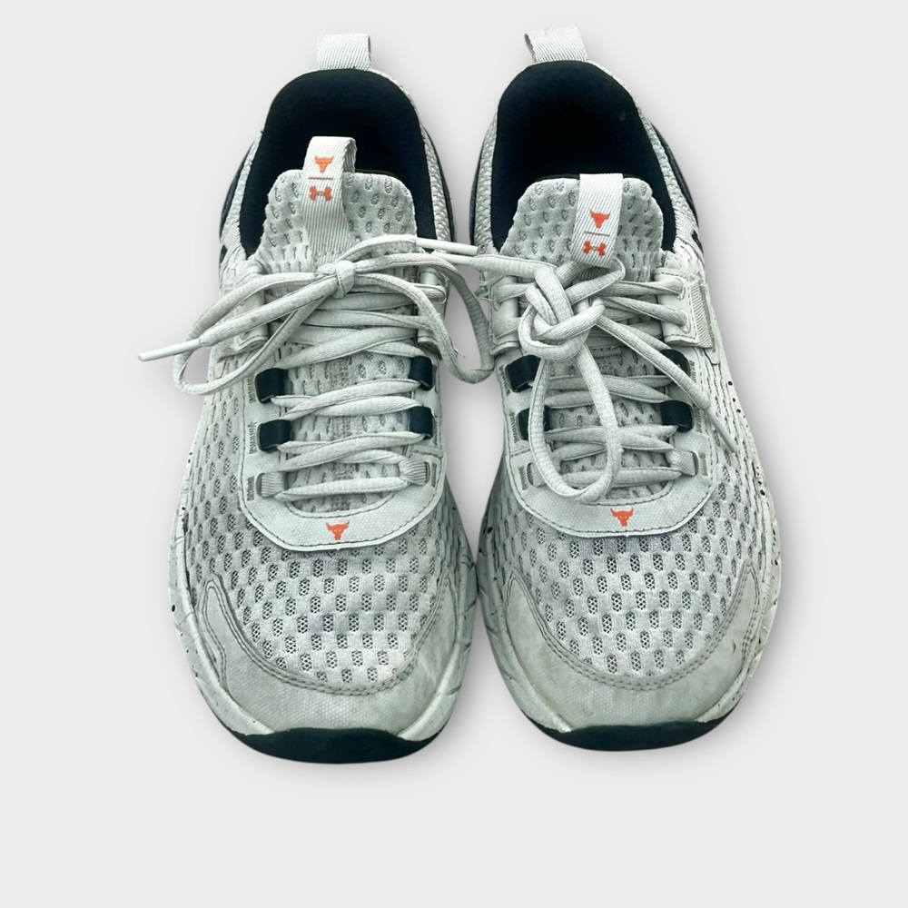 Under Armour Project Rock BSR 3 Youth 6Y Gray Orange Training Shoes 3027346-200